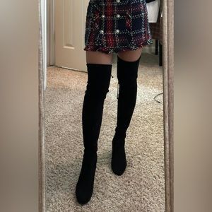 Retail $850 Stuart Weiztman over the knee boots with 3" heel in black